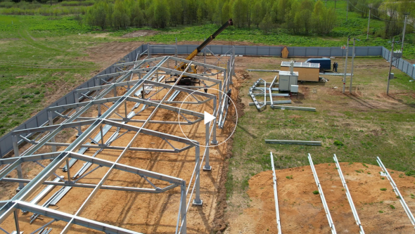 Быстровозводимое здание сельскохозяйственного назначения. Серия: ИЗЛК РУС КБ-300.2021. Размеры: ш 15 х д 60 х в 4 м